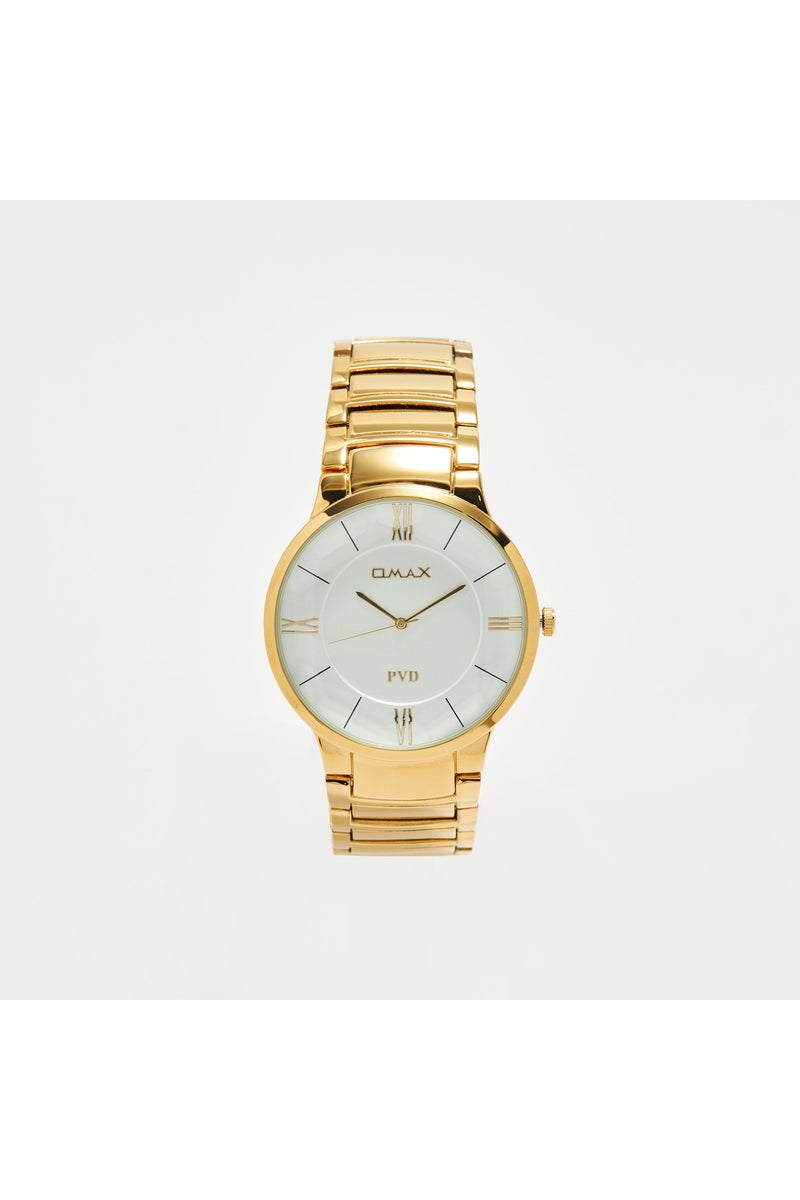 OMAX Men's Gold Stainless Steel Strap Analog Wristwatch - 00NSC005Q008 - Image 1